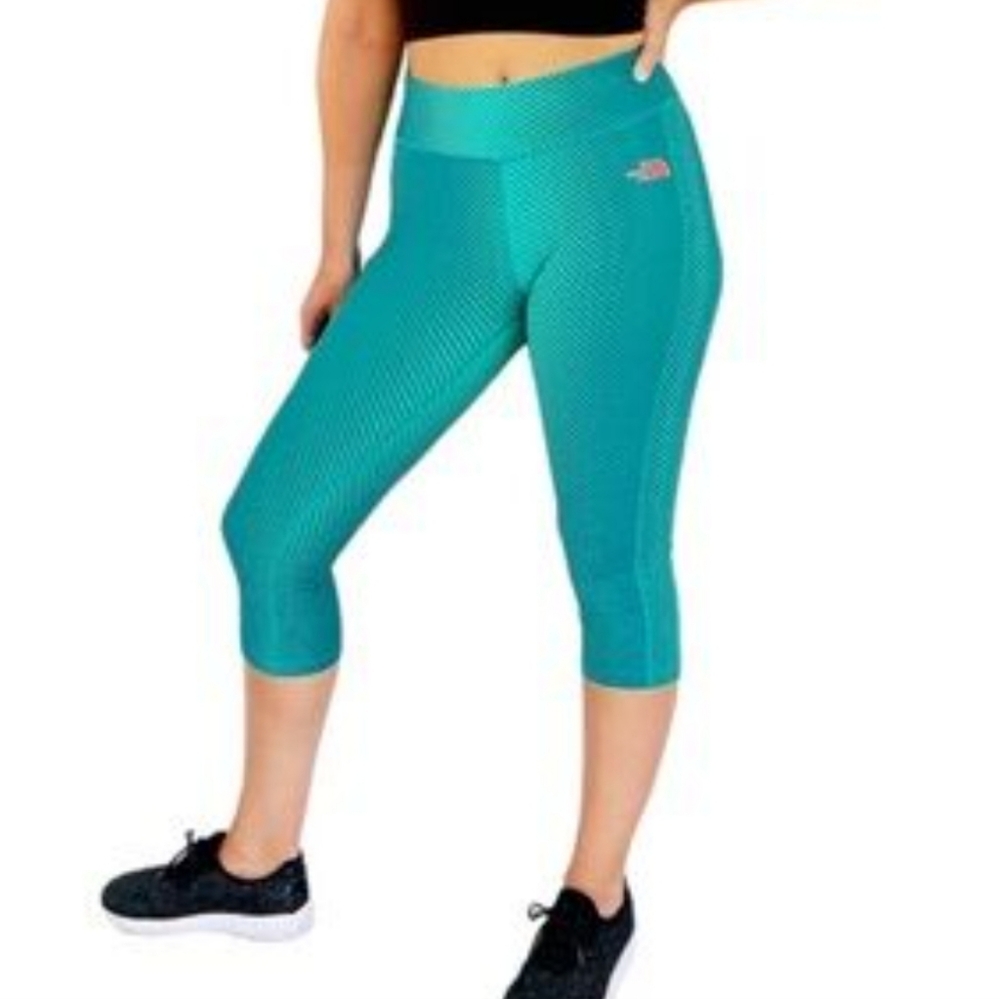 The North Face Teal Gradient Design Capri Length Leggings Size Small